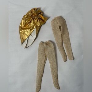JEM Gold Shimmer Tights & gold skirt